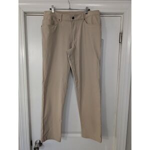 Lululemon Mens ABC‎ Pants Slim Fit Tan Khaki Chino Stretch Tech Size 34